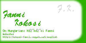 fanni kokosi business card